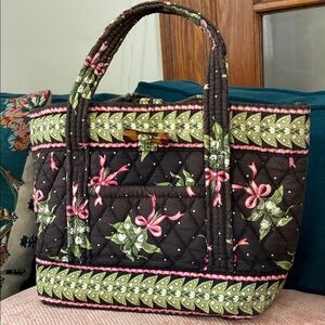 Retired Vera Bradley Floral Quilted Small Tote Bag